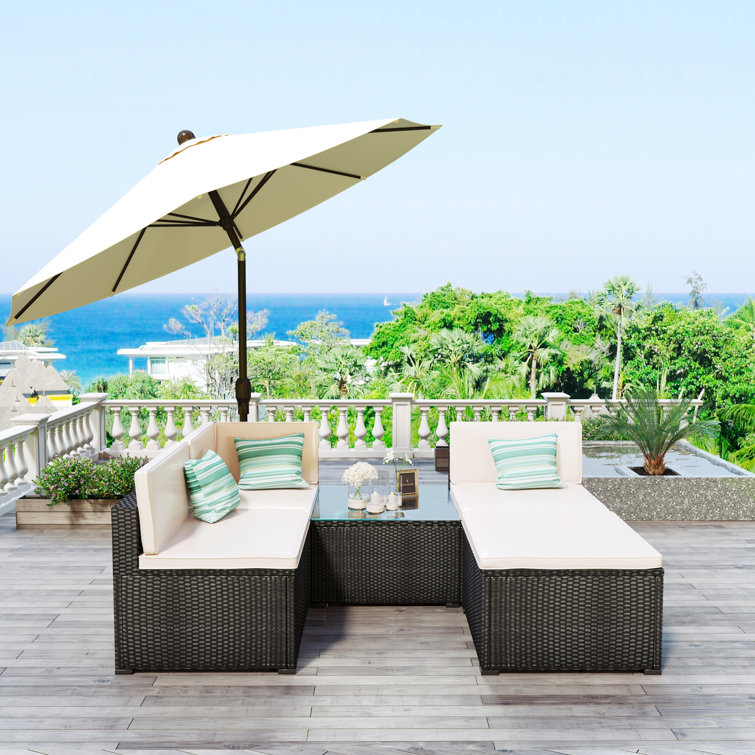 Latitude Run® Wicker/Rattan 4 Person Seating Group with Cushions